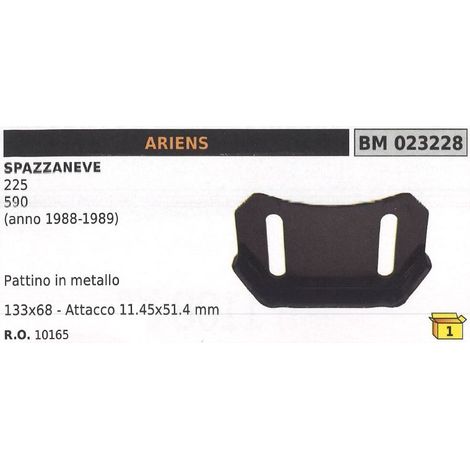 Piattino in metallo 133x68mm attacco 11,45x51,4mm spazzaneve ARIENS  MTD - 10165