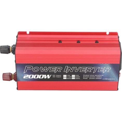 Onduleur d'onde Sinusoïdale Pure, Onduleur de Voiture 2000w DC 12V à AC Convertisseur d'alimentation avec Port USB pour Le Camping et Les Voyages (220V) (1/5)