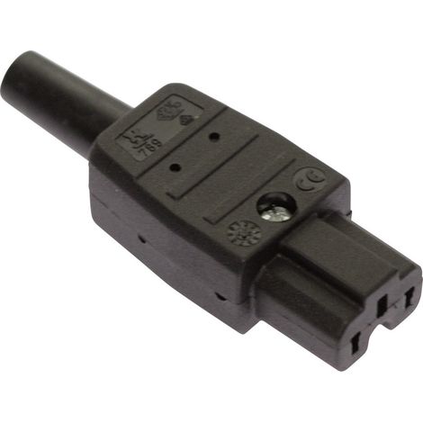 AS Schwabe 62083 Warmgeräte-Steckverbinder Stecker, gerade Gesamtpolzahl: 2 10 A Schwarz 1 St.