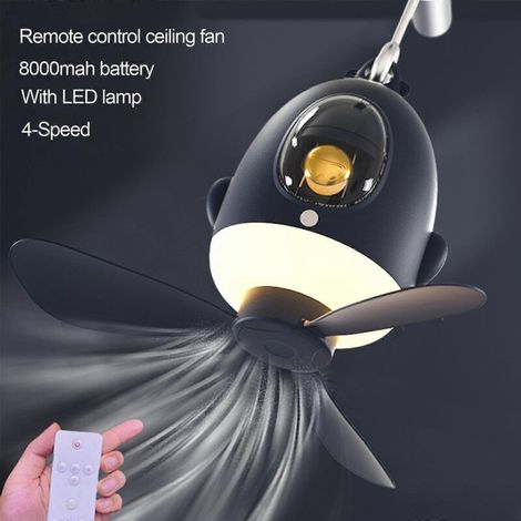 Geräuschloser 3-in-1-Hängeventilator, 25 cm (9,8 Zoll), mit Fernbedienung, Licht und Haken. (1/5)