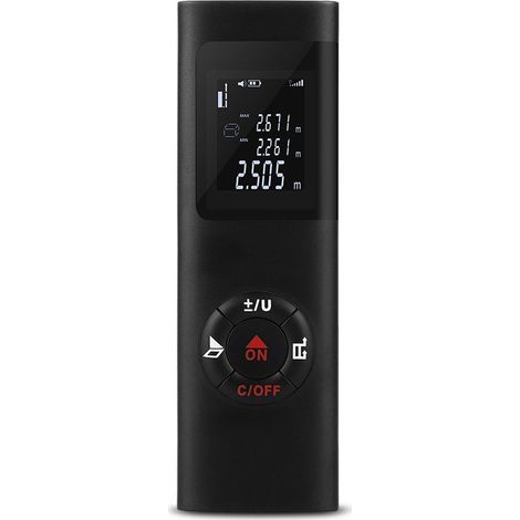 Télémètre laser 60 m – Portable, numérique, mesure la distance, la surface et le volume, IP54, écran LCD rétroéclairé, rechargeable par USB