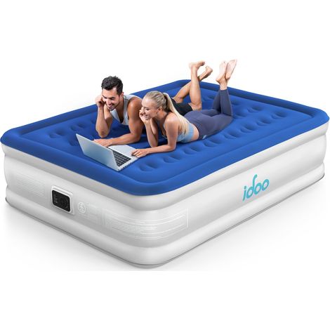 Double Inflatable Mattress, Inflatable Bed with Built-in Pump, Quick Inflation in 3 Minutes, Soft and Comfortable Extra Bed, Air Mattress for Home and Camping-152 x 203 x 46 cm (1/5)