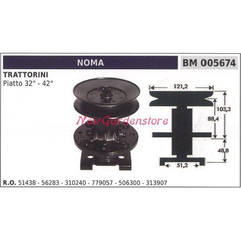 Mozzo portalama trattorino rasaerba tagliaerba piatto 32 42 pollici NOMA 005674