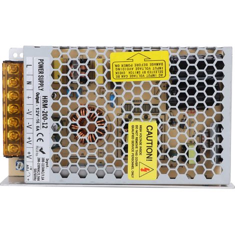 Alimentation Électrique DC 200 W 12 V 16 6 A Réglable Double Tension - Pour Bandes LED Basse Tension - IP20 - 1 Pièce (1/5)