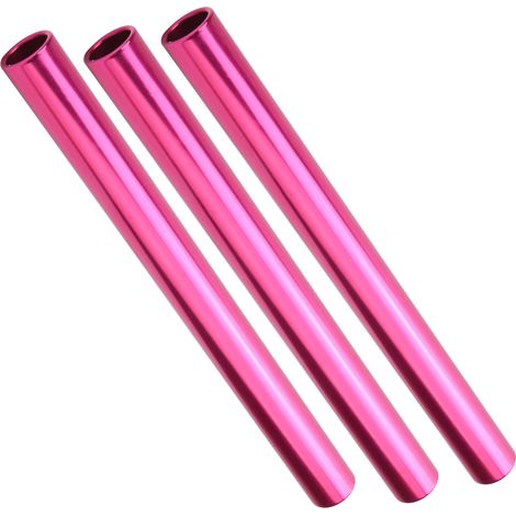 Set mit 3 Staffelstäben aus Aluminiumlegierung für Leichtathletik, Laufen und Sportzubehör (rosa). (1/5)