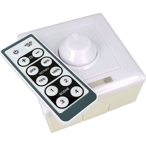 Led Dimmer 0-10V 220V Con Rotella e Telecomando Infrarossi Scatola 86X86 Inclusa (1/3)