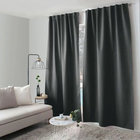 1 Rideau Occultant total 140 x 240 cm Eclipse Gris fonce (1/5)