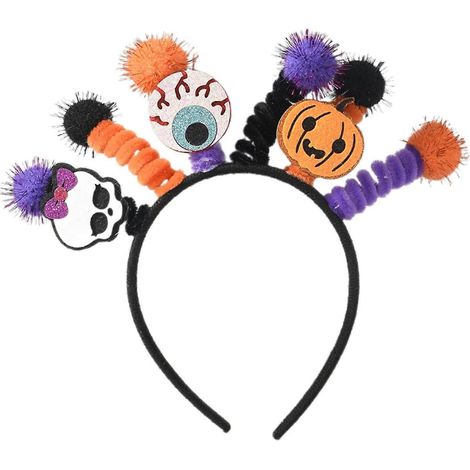 Halloween-Totenkopf-Haarreifen, elastisches Haarband, elegante Skelett-Haaraccessoires für Kostümpartys, Erwachsene und Kinder, Lila, Orange, Schwarz (1/4)