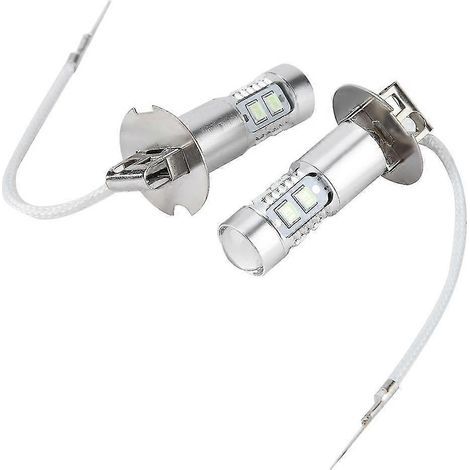 Kit de 2 ampoules LED pour phares de voiture, feux antibrouillard et feux de jour, 100 W, 1200 lm, 8000 K, compatible H3 (1/4)