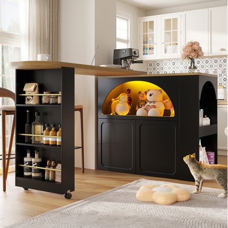 Mesa extensible con almacenaje MDF 135-205 cm OKMYHOME (1/5)