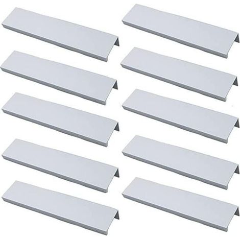 (Blanc)Lot de 10 Poignée Dorée Poignée de Meuble Dorée - Poignée Invisible Poignee de Meuble Cuisine Dorée Poignée Meuble Dorée en Alliage d'Aluminium Entraxe 160mm (1/5)
