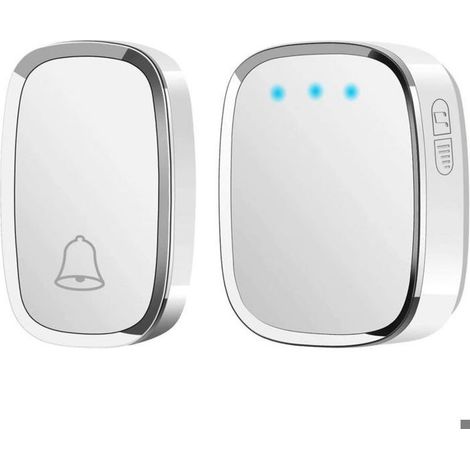 Campanello senza fili, impermeabile con portata di 300 metri, con 1 trasmettitore e 1 ricevitore plug-in e 36 melodie (1/5)