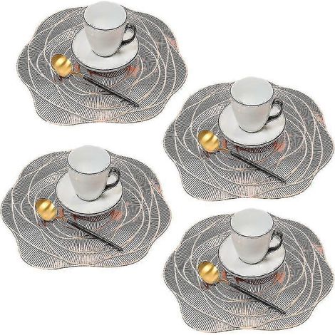 Ensemble de sets de table ronds antidérapants et élégants - Parfaits pour les dîners - Or rose (1/4)