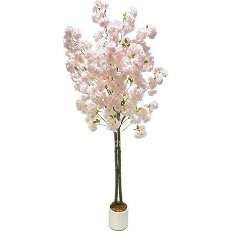 Ciliegio artificiale, design realistico, nessuna manutenzione, rosa chiaro A - 150 cm (1/2)