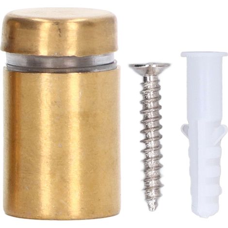 Lot de 12 vis à distance inox 12x20mm pour fixation murale enseigne pub surélevée doré brossé électrolyse (1/5)