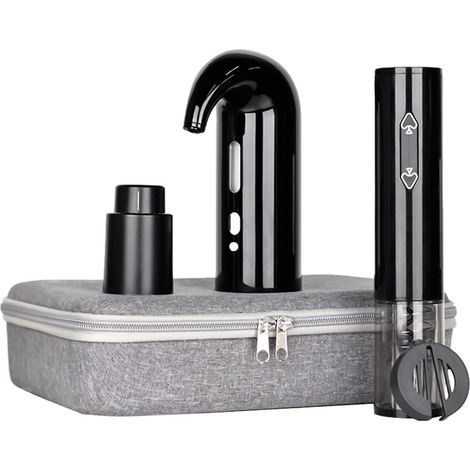 Coffret cadeau vin avec ouvre-bouteille électrique à piles + carafe à vin électrique (1/5)
