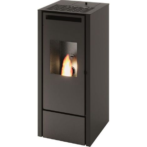 Punto Fuoco, Stufa a Pellet Vivian, 11 kW, Nero, Con Telecomando, 5 Stelle