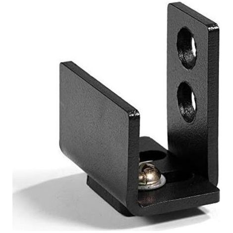 Guía para puerta corredera, estilo granero, montaje en pared y suelo, acero negro mate, ajustable. (1/4)