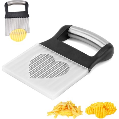 Wavy Potato Cutter, 13x9.5cm Stainless Steel French Fry Cutter, Kitchen Tool for Cutting Slices of Cucumbers, Carrots, Tomatoes and Fruits (1 pc) (1/5)