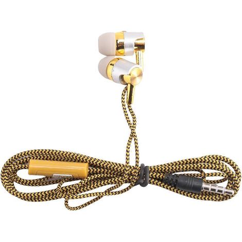 Casque audio H-169 avec câble tressé et sortie jack 3,5 mm pour MP3/MP4 et commande filaire. (1/4)