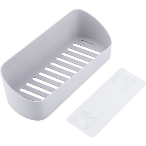 Boîte De Rangement Murale - Design Géométrique Gris - Installation Sans Perçage - Pour Salle De Bain Et Cuisine - 1 Pièce (1/5)
