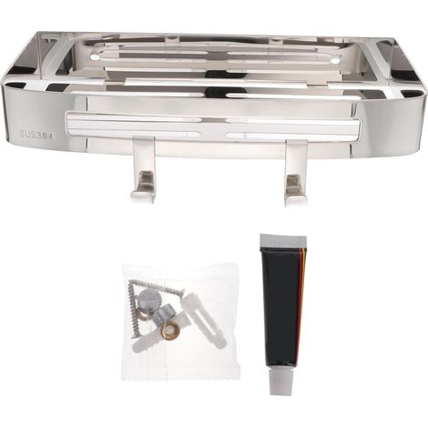 Organisateur de salle bain, bonde douche en acier inoxydable 304, installation sans perçage, (1/5)