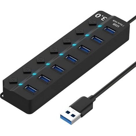 DBIT-Adaptateur multi-hub USB 3.0/2.0,répartiteur 7 en 1,commutateur indépendant S6,accessoires pour ordinateur de- 7 IN 1 USB (1/4)