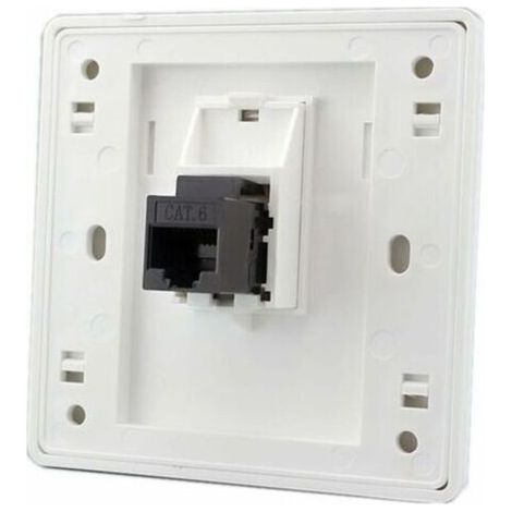 -Femelle à femelle CAT6 Gigabit prise murale réseau double passage RJ45 LAN façade Internet prise de courant droite, 86x86mm 1 pcs