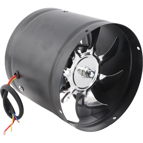 Ortviai Ventilateur d’extraction rond 6 pouces (150 mm) en métal noir avec moteur en fil de cuivre pour cuisine, salle de bains et sous-sol