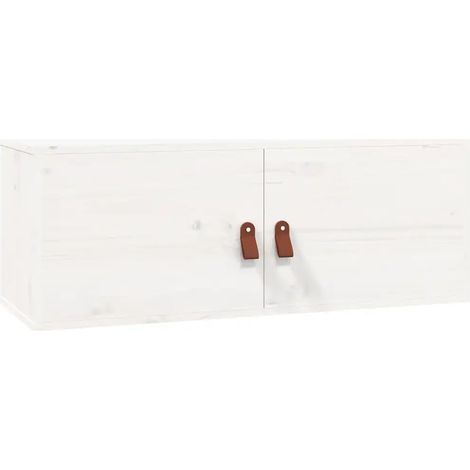 Armario de almacenamiento horizontal moderno para montaje en pared 80 x 30 x 30 cm fabricado en madera maciza de pino blanco 020048381 (1/5)