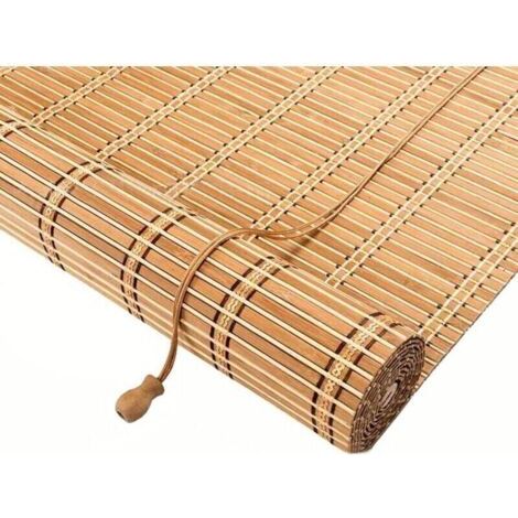 Ineasicer Store à Rouleau en Bambou Naturel,Store Enrouleur Exterieur,Store en Bois de Qualité Supérieure pour Portes de Fenêtres de Cuisine,Stores en Bambou,70% Panne D'électricité (60x140cm)