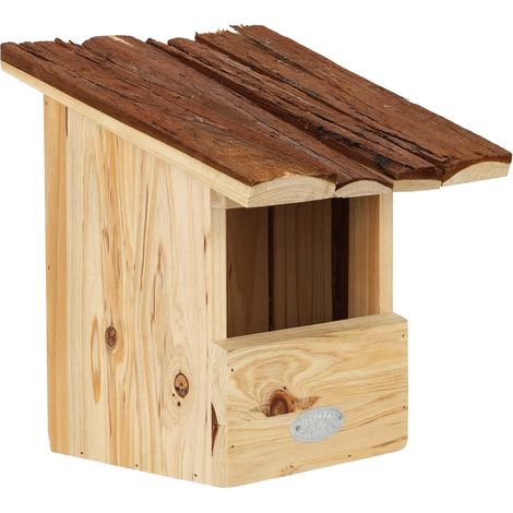 Nichoir pour oiseaux rouge-gorge avec toit écorce - Esschert Design (1/6)