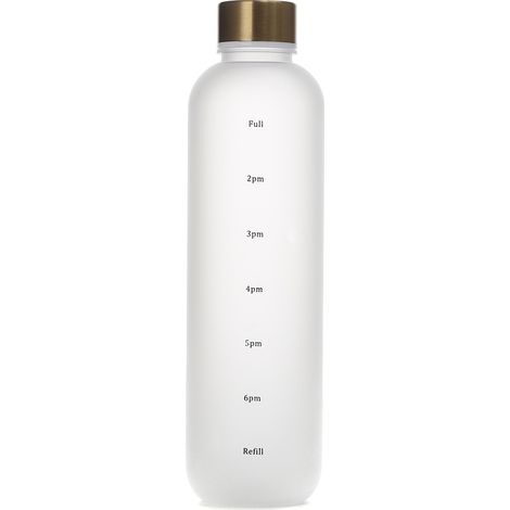 Bouteille d'eau 1L avec marqueur de temps 32 OZ Fitness Sports Outdoor Blanc (1/5)
