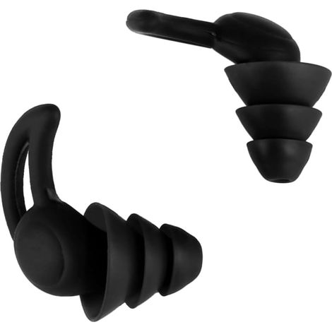 [JAMAIS UTILISÉ]Bouchons d'oreilles professionnels antibruit, adaptés à la protection du conduit auditif, aux musiciens, aux fêtes, aux batteurs,Une paire de noir