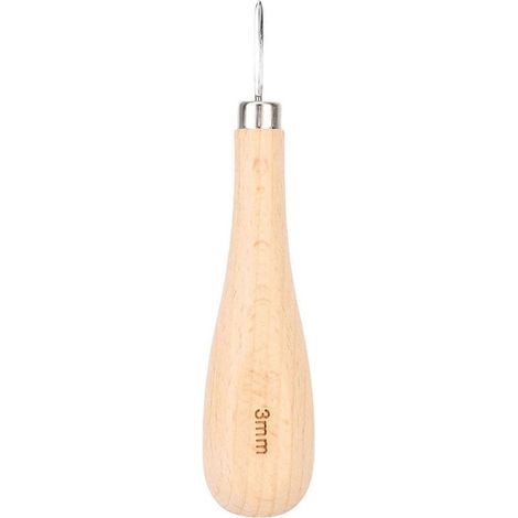 Diamantlocher für Leder, konisches Stahllochwerkzeug, Buchenholzgriff, Diamantlocher (3 mm) (1/5)