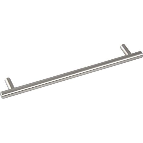 Poignée d'armoire basique Enija (barell) Ø 12 mm, largeur 300 mm, poignée de barre en acier inoxydable brossé, argent, espacement des trous 260 mm (1/2)