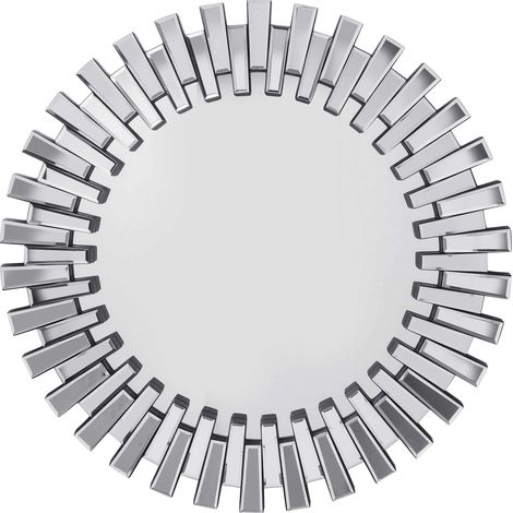 Miroir Sprocket, Verre, Rond, Grand, Forme Comme un Soleil, Diamètre 92 cm, Miroir Mural, Deco Intérieur, Decoration Chambre, Salon, Couloir (1/5)