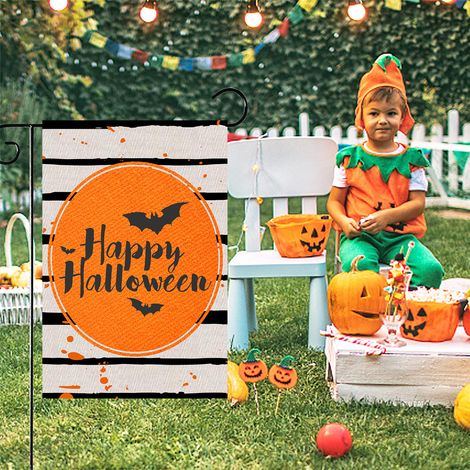 Drapeau d Halloween, drapeau d Halloween, jardin extérieur double face drapeau d Halloween drapeau de jardin (30×45 cm) (1/4)