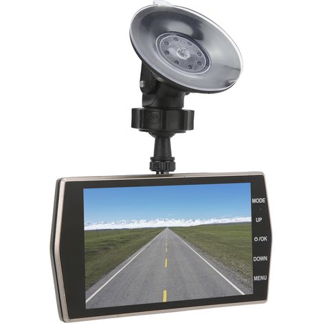4-Zoll-IPS-DVR-Dashcam, Dual-Objektiv, 1080p, 170°-Weitwinkel, universeller schwarzer Autorekorder (1/5)