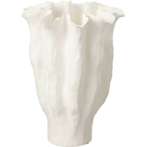 Vase calyx en céramique blanche style moderne sculptural - Blanc mat céramique artisanale (1/3)