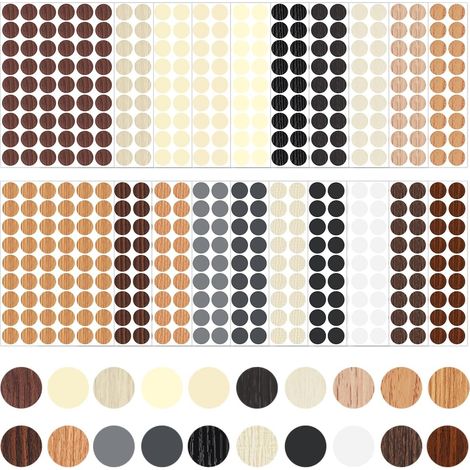 1080 Pieces Adhesive Screw Covers 21 mm, 20 Colors Waterproof Screw Covers (1/5)