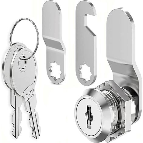 20mm serrure de boîte aux lettres avec clé différentes, verrou à came, serrures meuble, serrures placard, verrou placard, serrure casier verrous pour tiroir verrous pour porte d'armoire (1/5)