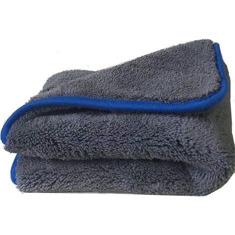 pair Chiffon en Microfibre Voiture，1200GSM Chiffon de Polissage， Pièces Microfibre Sechage Voiture - Super Absorbant Ne Laisse Pas De Taches d'eau, 40x40cm Bleu, 1pc-Fei Yu