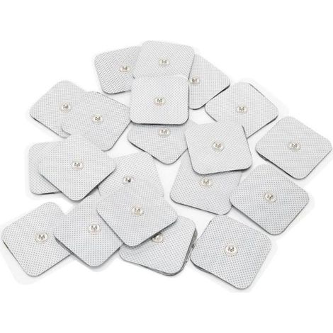 Atyhao Patch d\'électrode pour machine de massage TENS 20pcs Tampon d\'Électrode à Bouton Non Tissé pour Machine de Thérapie de (1/4)