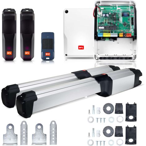 BFT – Kit d'automatisation pour portails battants jusqu'à 6 m – Moteur 24 V – Interrupteurs magnétiques – Système D-Track pour sécurité