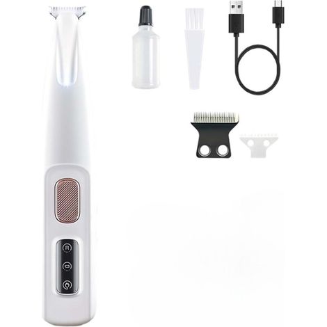 Recortadora de patas para perros con luz LED, kit de recortadora eléctrica de precisión para mascotas (apta para almohadillas, orejas, nalgas, cara y ojos).