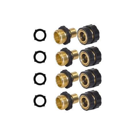 Lot de 8 raccords rapides américains 3/4 pouce – Embouts mâle et femelle pour tuyau de jardin, connexion standard pour arrosage extérieur ou piscine