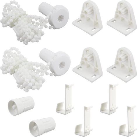 Kit de réparation store enrouleur - Mécanisme volet roulant - Accrochage rideaux - Montage sans perçage - 12 pièces - Blanc