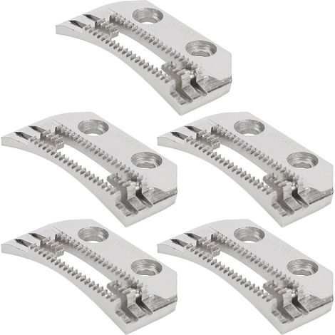 Lot de 5 plaques à aiguilles universelles pour machine à coudre, doubles rangées de dents fines en forme de E. (1/5)