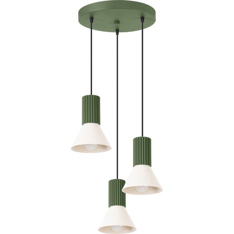 Estria 3P Pendelleuchte beige/olivgrün (1/5)